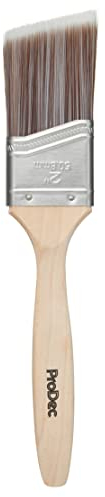 ProDec 2 inch Premier Trade Professional Synthetic Long Handle Cutting In Paint Brush for Sharp Edge Lines Painting with Emulsion, Gloss, Satin Paints on Walls, Ceilings, Wood and Metal, 2 50mm