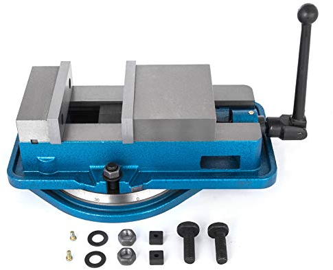 VEVOR Schraubzwingen-Schraubstock 125 mm, Tischschraubstock 125 mm, Bench Clamps 140 mm, Metall Professionelle Gusseisen Schraubstock für Säulenbohrer Breite Backen…