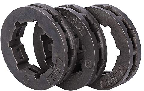 Metall Kettensäge,3Pcs 3/8in 7T Kettensägen Kettenrad Antriebsfelgen Kettensägen Felgen Kettenrad Ersatzteile 68210 Für StihlHUSQVARNA 362 365 371 372