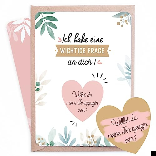 Manahia Rubbelkarte Trauzeugin - goldenes Hertz - Willst du meine Trauzeugin sein ? Hochzeit - Hochzeitskarte - Trauzeugin fragen - Geschenke für Trauzeugin