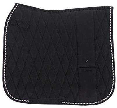 QHP Schabracke Juliet DR + VS anatomisch Reißverschlusstasche (Warmblut DR, Schwarz)