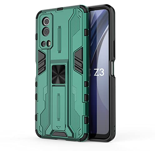 SEAHAI Hülle für Vivo Y72 5G / Vivo Y52 5G, [Militärische Stoßfest Case] Ultra Dünn Harter PC Sanft TPU Schutzhülle Handyhülle mit Stabilem Faltbar Ständer für Vivo Y72 5G / Vivo Y52 5G - Grün