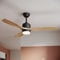 SONNI Deckenventilator mit Beleuchtung und Fernbedienung Leise in 3 Farbtemperatur Schwarz und Holz 132cm Intelligente Zeiteinstellung geeignet