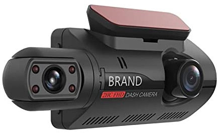 Rehomy Cámara de salpicadero de coche con pantalla de 3 pulgadas, frontal e interior y trasera, Full HD, 1080p, con sensor G, detección de movimiento IR