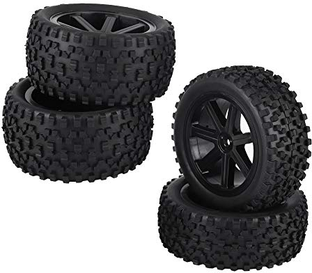 RC-Rennreifen, 4-teilige Radreifen Gummireifen 1/10 RC-LKW-Rad f¨¹r Offroad-RC-Car-Teile RC-LKW-Autoreifen, 4-teiliger Rennreifen, RC-Zubeh?rteile, RC-Autoreifen mit hervorragendem (Schwarz)