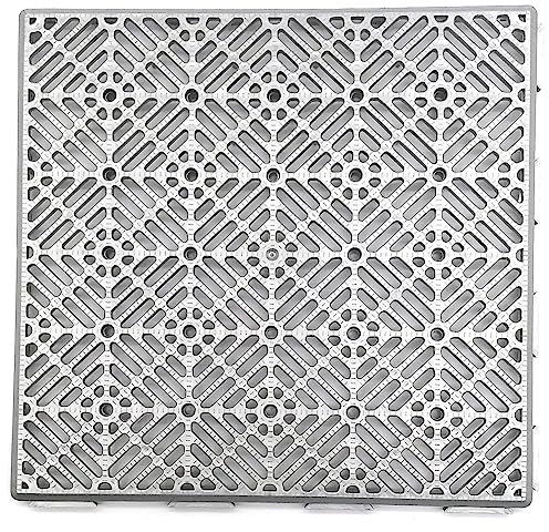 Losetas de plástico antihumedad Gris Aluminio 30 x 30 x 1,5 cm - Suelo económico para zonas húmedas, suelos de terrazas, suelos de piscinas