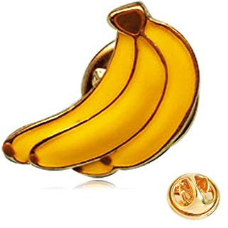 Broche banane d'été en émail jaune pour chemise sac veste, Autres pierres précieuses