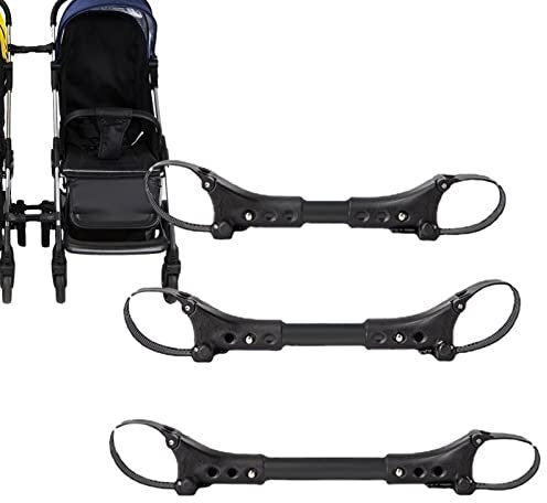 JINGLING Raccord pour poussette jumelle | Raccord double chariot amovible - Adaptateur léger pour poussette double - Longueur réglable - Adaptateur Connect pour bébé en plein air