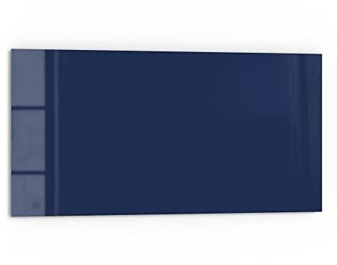 DEQORI Crédence de cuisine en verre, uni, bleu foncé, 80 x 40 cm, protection anti-projections pour cuisine et salle de bain, panneau de protection pour cuisinière, décoration moderne pour carrelage