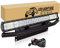 RIGIDON 59cm 324W dreireihig led arbeitsscheinwerfer bar, nummernschildhalter halterung kfz und 12v kabelbaum kit, offroad beleuchtung lichtleiste für 4x4 Auto Traktor SUV PKW LKW Fahrzeuge
