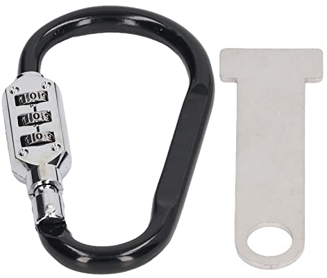 Asixxsix Antivol de Casque de Moto, Mousqueton à Combinaison Antivol Robuste, Cadenas de sécurité pour Casque à Code à 3 Chiffres avec Adaptateur de Boucle en T pour Indien, Vespa, Moto