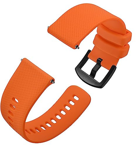 Anbeer Bracelets de Montres en Silicone pour Femme Homme, 22mm Bracelets de Montre en Caoutchouc à Déclenchement Rapide,Orange