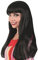 VIKSAUN Natural Straight Perücken mit Haar Pony Schwarze Perücke Hohe Dichte Damen Cosplay Anime Kostüm Party Perücke Halloween Kostüm, Fasching Elegante Retro 70er 80er (Schwarz)