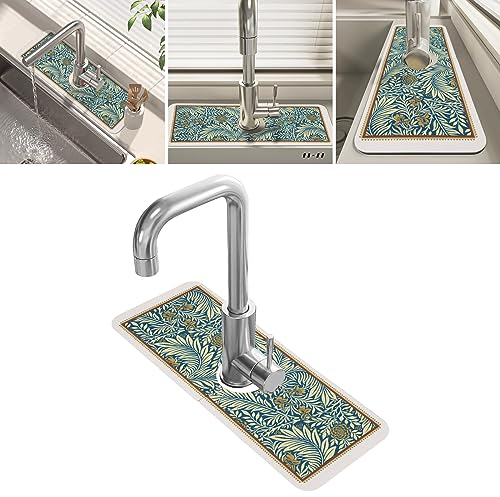 Mayoii Sink Faucet Absorbent Mat - Faucet Absorbent Mat for Kitchen Sink, Bathroom Sink Splash Guard, Reusable Keep Your Countertop Dry and Clean (FGXH1)