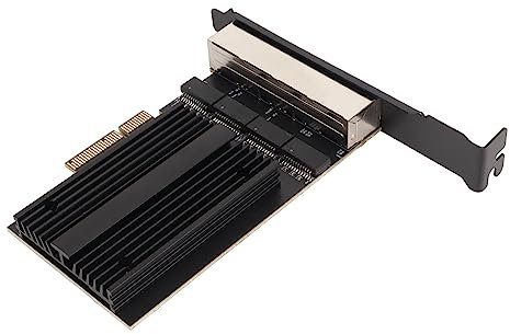 4-Port-RJ45-Gigabit-Ethernet-Karte, 2,5-Gbit/s-Quad-Port-PCIe-Netzwerkadapter mit Hervorragender Wärmeableitung, Vollständig Kompatibel für PC-Workstation-Server