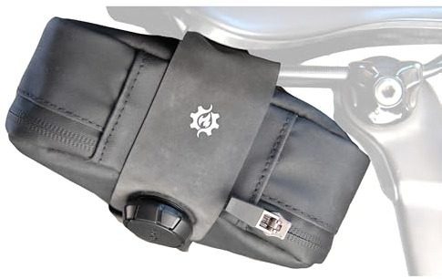 Lumiere & Co. Falcon Magnetic Bike Satteltasche - 0.69L | 6„ x 3.5“ x 2 | Schlankes, minimalistisches Ziegelstein-Design, schnelle Magnetschnallenbefestigung | Rennrad-Satteltasche (Schwarz, Groß)