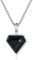 COAI Edelstahl-Halskette mit schwarzem Onyx-Herz-Anhänger für Männer und Frauen 45cm