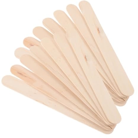 NUOBESTY 10 Packungen Holzstäbchen für Eisstiele aus Holz Große Bastelstäbchen Kleine Eisstiele für Handwerk und Küche Rohlinge und Wachsapplikatorstäbchen