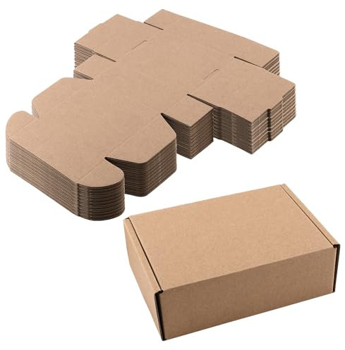 KOHAND 30 Pack Cardboard Shipping Boxes, 15 x 10 x 5cm Small Corrugated Cardboard Box, Brown Kraft Paper Postage Box for Mailing Business, Posting, Storing