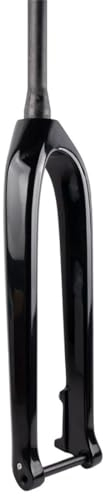 FukkeR Forcella rigida in carbonio MTB 27,5 29 forcella per mountain bike 1-1/2'' tubo sterzo conico senza filettatura asse passante 15 x 110 mm forcella boost freno a disco (colore: nero lucido,