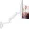 ARES WING Wall Mount Monitor Arm for 17-49 Inch Ultrawide Monitors, Heavy Duty Single Monitor Mount Holds 44 lbs, Fully Adjustable Gas Spring Monitor Arm Wall Mount, 75x75/100x100 VESA Mount, White