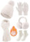Niwicee Mütze Schal Set Damen Wintermütze Warm Fleece Gefütterte Handschuhe Chenille Wintermütze Ohrenschützer Socken Scarf Handschuhe 5 Set Beanie Damen Winter Geschenk (Beige)