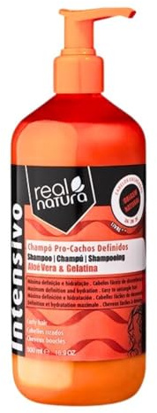 Real Natura - Pro-Shampoo – Blouces – sanfte Reinigung – Definition von Locken – Feuchtigkeit und Geschmeidigkeit – geeignet für alle Arten von lockigem Haar – 500 ml