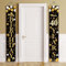 40th Birthday Banner Decoration men - Black Gold Door Porch Sign Decor for Women, Happy Birthday Banners for Indoor Outdoor 40 Years Old Party Decorations Supplies