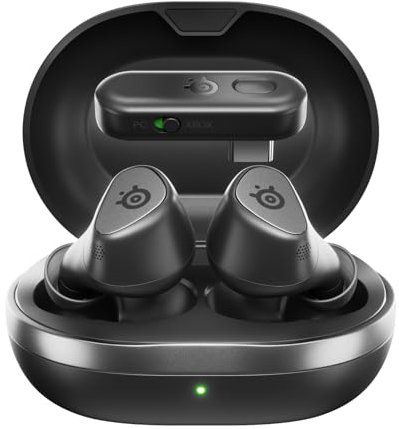 Steelseries Arctis GameBuds™ para Xbox - Auriculares inalámbricos para Juegos - 2,4 GHz + BT5.3 - Modo ANC/Transparencia - Resistencia al Agua IP55-40 Horas de autonomía - Carga inalámbrica - Xbox,