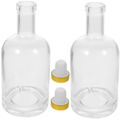 Ciieeo 2pcs Thick Bottom Wine Bottle Liquor Bottle for Whiskey Barware Home Bar Decor for for Adults