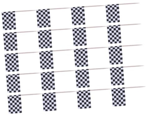 MOLUCKFU 200stücke Teiliges Kleine Zahnstocher-flaggen Schwarz-weiß Kariert Dekorative Tortendeko Für Kuchen Cupcakes Obst Und Party-Snacks Leichte Party-Accessoires Für Geburtstagsfeiern