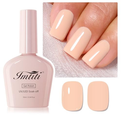 Imtiti Smalto per unghie nudo, 1 pezzo di smalto gel UV LED naturale, lunga durata, nail art manicure fai da te a casa per la primavera e l'estate (10ML-951)