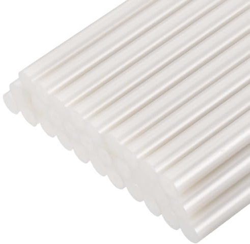 sourcing map 30pcs Mini Hot Glue Gun Sticks 11mm x 100mm High Sticky Large Hot Glue Sticks for Glue Gun, Metallic White