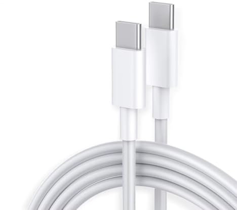 Cable USB Tipo C a Tipo C, 20W Carga Rápida PD, Compatible con Dispositivos USB-C, Color Blanco