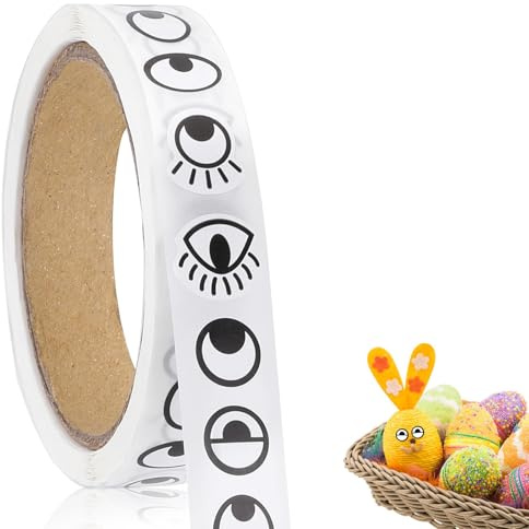 1000PCS Wiggly Eye Stickers, Self Adhesive Eye Stickers Labels Large Googly Eyes for DIY Handmade Crafts Scrapbook Notebook Party Favor Toys Home Decoration(Black and White)