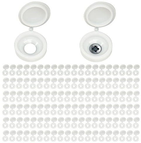 DAQUN 120 Pcs Screw Caps, White Screw Caps, Plastic Cover Cap Suitable for Concealing Screws Holes on Furniture and DIY Project