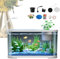 Aquarium Intelligent avec Filtre et LED, Kit Débutant pour Poissons Rouges, 20L Transparent, pour Bureau, Salon et Décoration