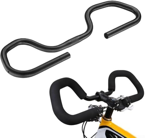 Fahrrad-Lenker, Reise-Fahrrad, Schmetterlings-Lenker, 25,4/31,8 x 580 mm, schwarz, für Touren-, Trekkingräder (25,4 mm + Griffe)