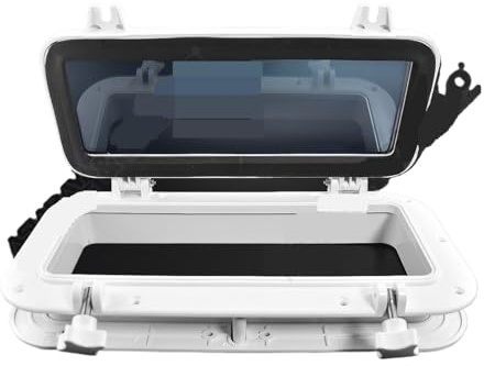 WAFOHSR Marine Rectangular Window Square Porthole Plastic Hatch Portlight Open Window White Window Ship Easy Installation