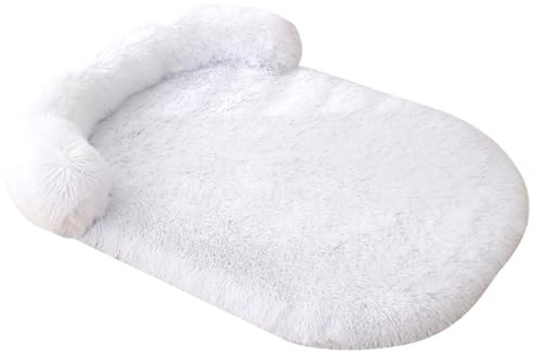 HotYou Hundebett, Hundesofa, Hundekissen, Hundekörbchen mit Kissen Abnehmbar und waschbar rutschfeste Unterseite, Wasserdichtes Innenfutter für 1-50KG Hunde,Weiß,XS 55 * 40 cm（<4KG）