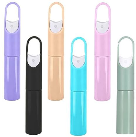 FveVqe 6PCS Perfume Travel Bottle with Hanging Hook, Perfume Atomiser 20ML, Portable Travel Perfume Bottle, Multiple Colours Atomiser Spray Bottle for Gym Bag Organization Daily Commute