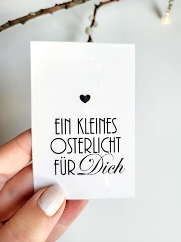 Grablicht Aufkleber Ein kleines Osterlicht für dich 5 Stück, transparenter Hintergrzund Sticker Grabkerzen (Ein klines Osterlicht für DICH)