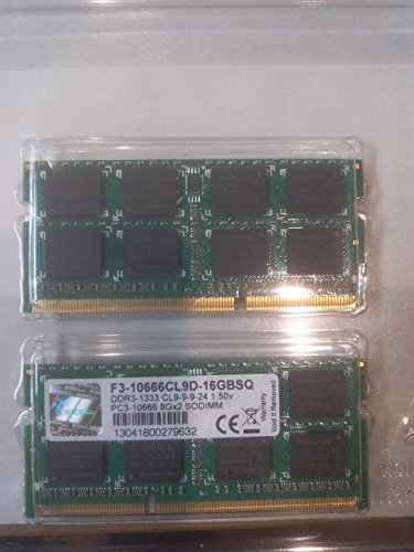 G.Skill MTXtec - Memoria RAM DDR3 (16 GB, 1333 MHz, 204 Pines, CL9, 2 módulos de 8 GB)