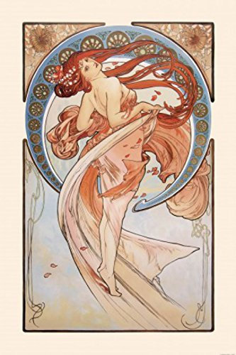 1art1 Alphonse Mucha Der Tanz, 1898 Selbstklebende Fototapete Poster-Tapete 180x120 cm