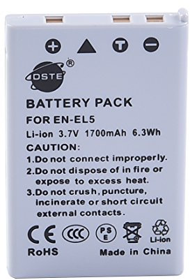DSTE® EN-EL5 Rechargeable Li-ion Battery for Nikon Coolpix 3700, 4200, 5200, 5900, 7900, P3, P4, P80, P90, P100, P500, P510, P520, P530, P5000, P5100, P6000, S10 Digital Cameras