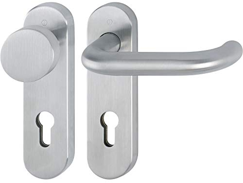 HOPPE 10721590, Edelstahl matt Objekt Wechselgarnitur PARIS mit Kurzschild PZ