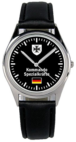 KIESENBERG Armbanduhr Soldat Bundeswehr Kommando Spezialkräfte KSK Geschenk Artikel Idee Fan Damen Herren Unisex Analog Quartz Lederarmband Uhr 36mm Durchmesser B-1068