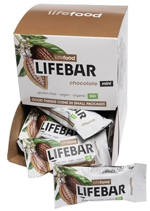 Lifefood Energieriegel, Vegan Sportriegel, Energy Bar für Wandern, Radsport, Fitness, BIO Energieriegel Mini (Schokolade, 20x25g)