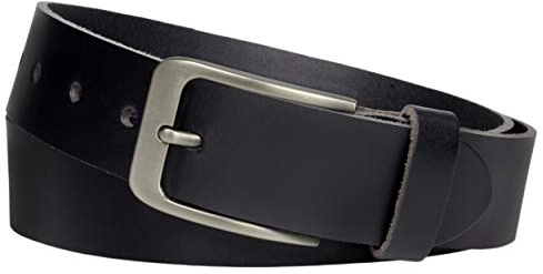 Vascavi ® Ledergürtel aus Rindleder, 3,5 cm breit und ca. 0,3 cm stark, echt Leder Gürtel, Made in Germany, kürzbar, für Damen und Herren #3,5-0001 (120 cm Gesamtlänge 135 cm, Schwarz)