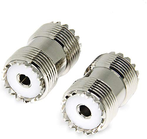 UHF Barrel Connector, 10 Pack PL259 Coupler VHF Female to Female Coax Adaptor Coupler for CB Ham Radio Antenna Cable, SWR Meter